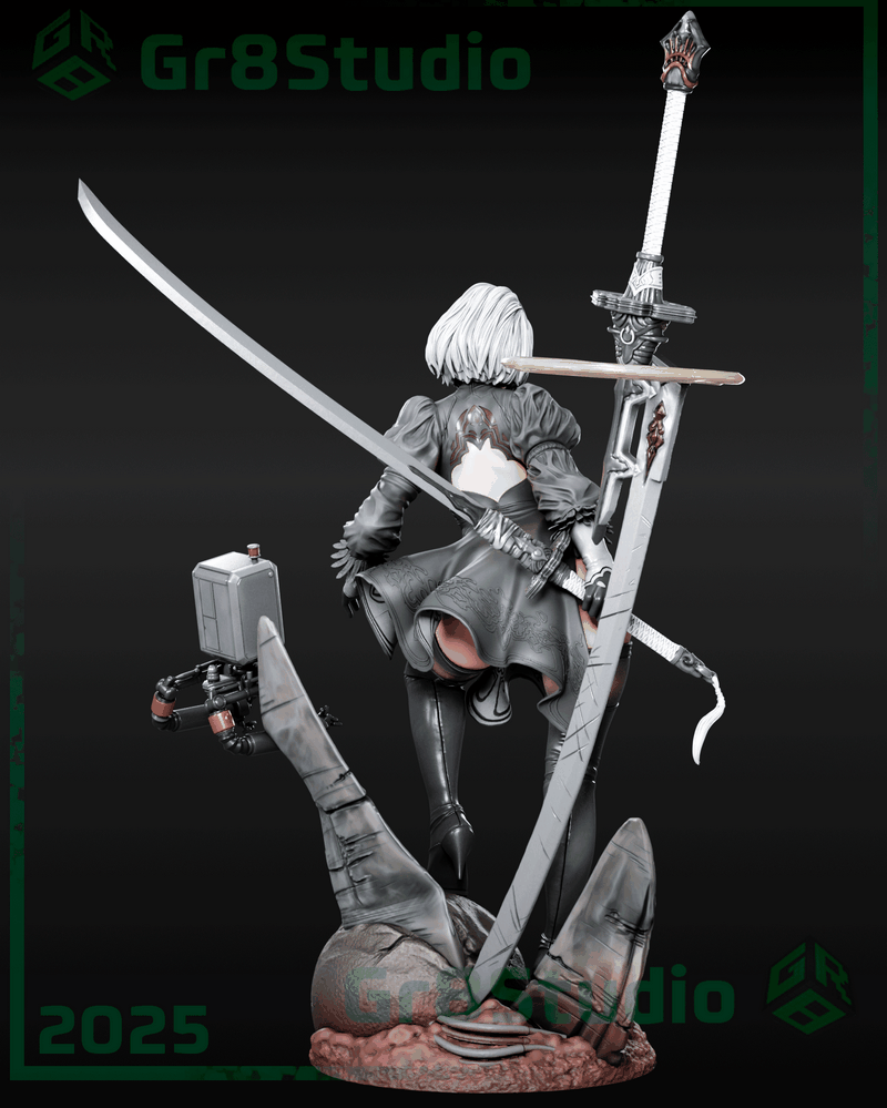 Gr8Tech - 2B - 3D打印模型|Gr8Tech – Nier – 2B – 3D Print Model