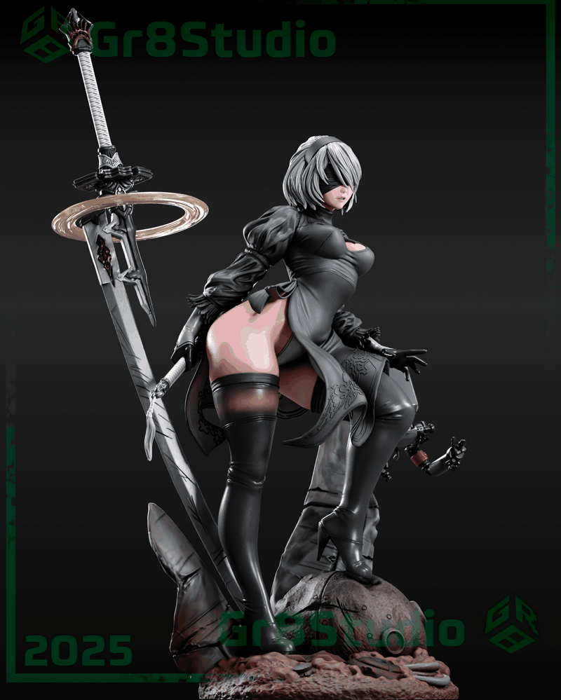 Gr8Tech - 2B - 3D打印模型|Gr8Tech – Nier – 2B – 3D Print Model
