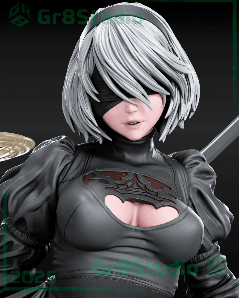 Gr8Tech - 2B - 3D打印模型|Gr8Tech – Nier – 2B – 3D Print Model