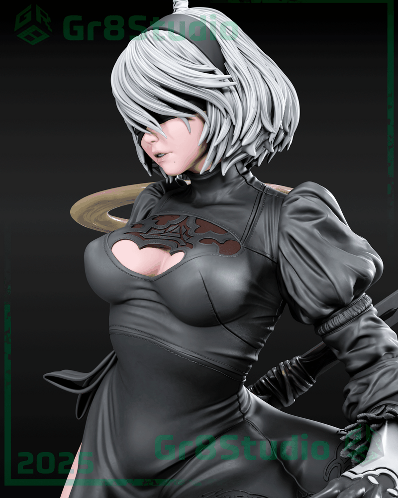 Gr8Tech - 2B - 3D打印模型|Gr8Tech – Nier – 2B – 3D Print Model