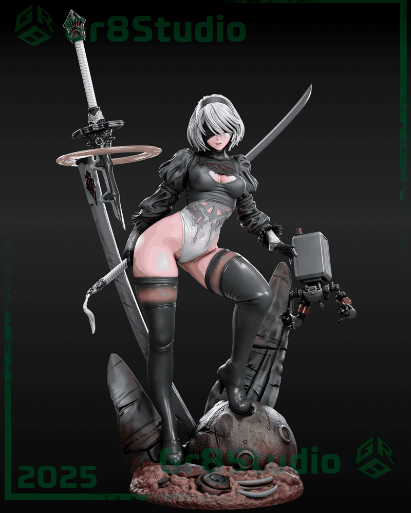 Gr8Tech - 2B - 3D打印模型|Gr8Tech – Nier – 2B – 3D Print Model