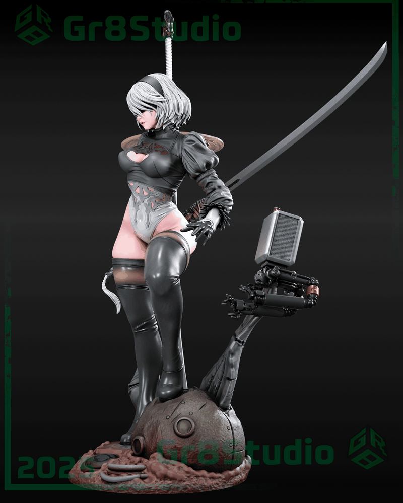 Gr8Tech - 2B - 3D打印模型|Gr8Tech – Nier – 2B – 3D Print Model