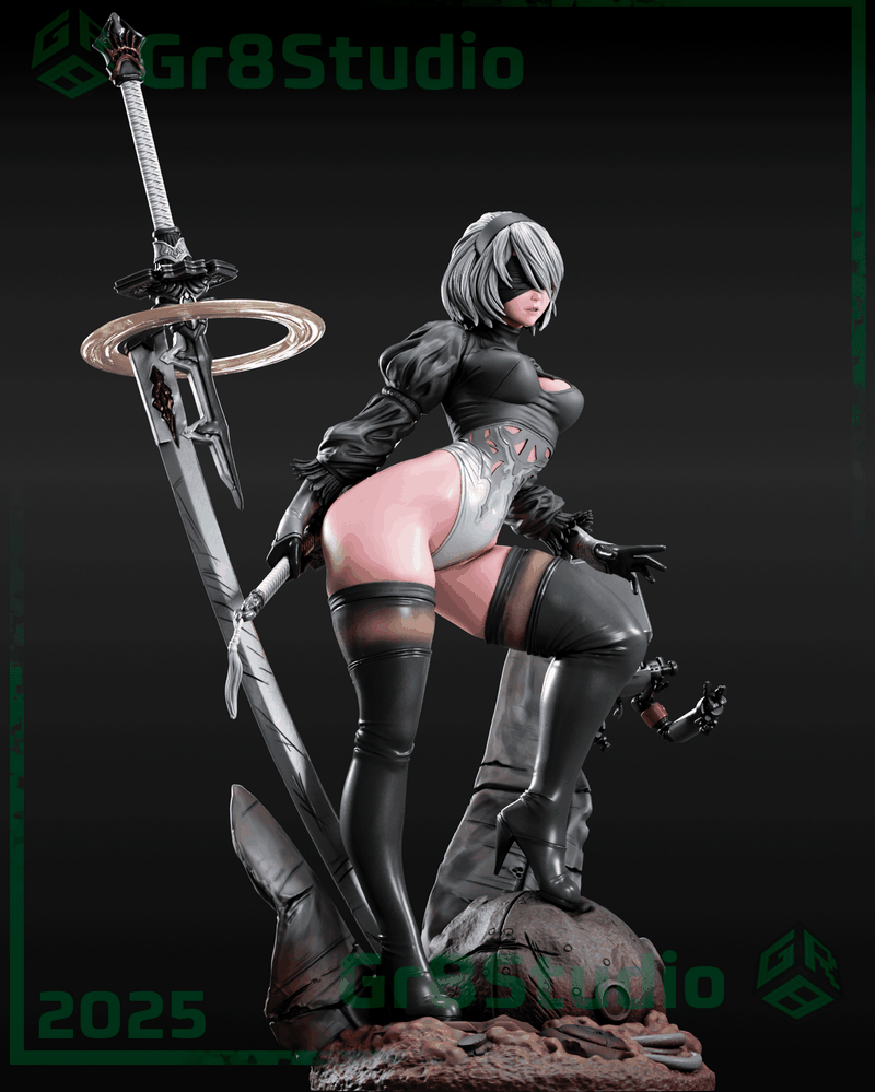 Gr8Tech - 2B - 3D打印模型|Gr8Tech – Nier – 2B – 3D Print Model