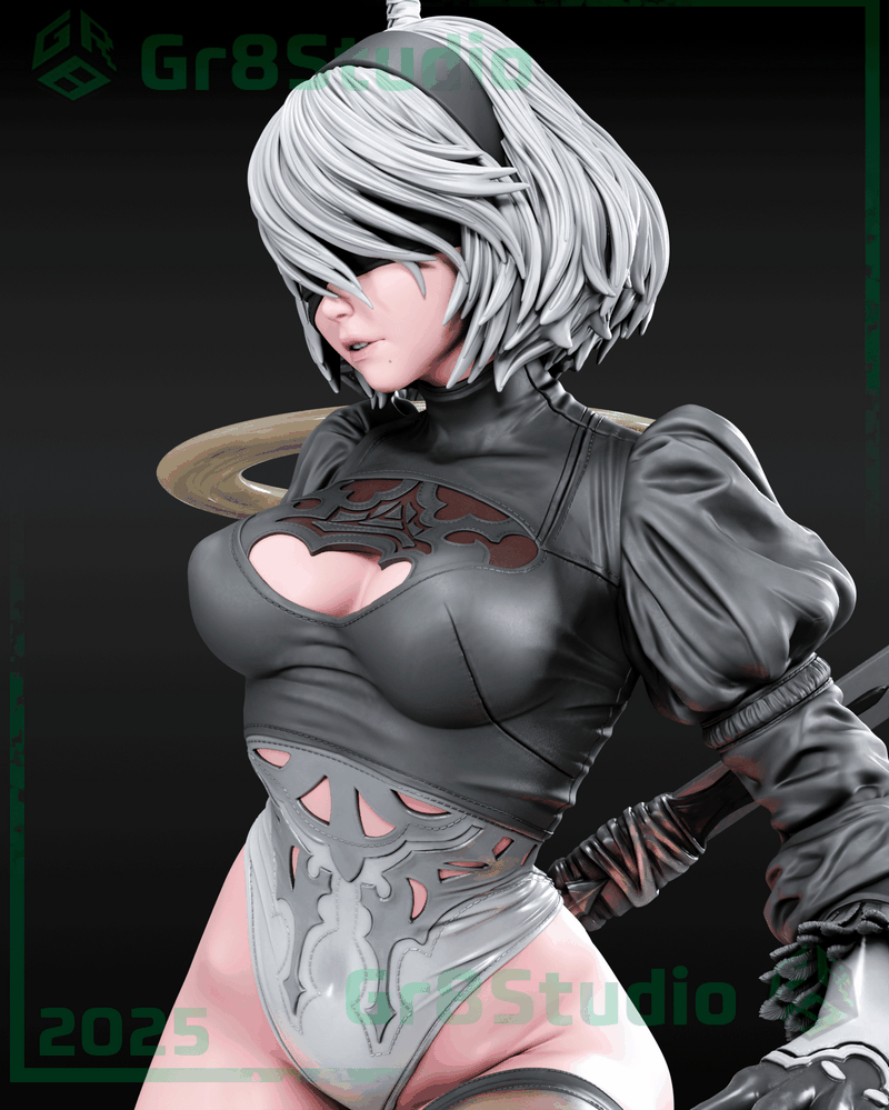 Gr8Tech - 2B - 3D打印模型|Gr8Tech – Nier – 2B – 3D Print Model