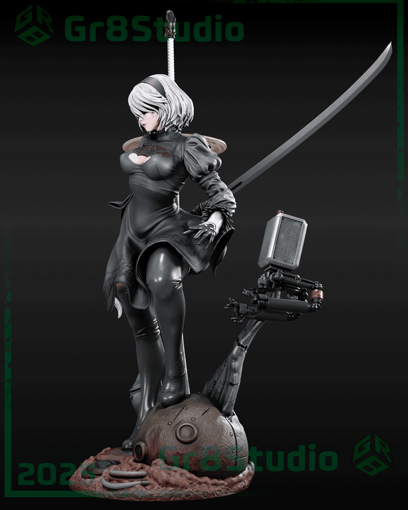 Gr8Tech - 2B - 3D打印模型|Gr8Tech – Nier – 2B – 3D Print Model