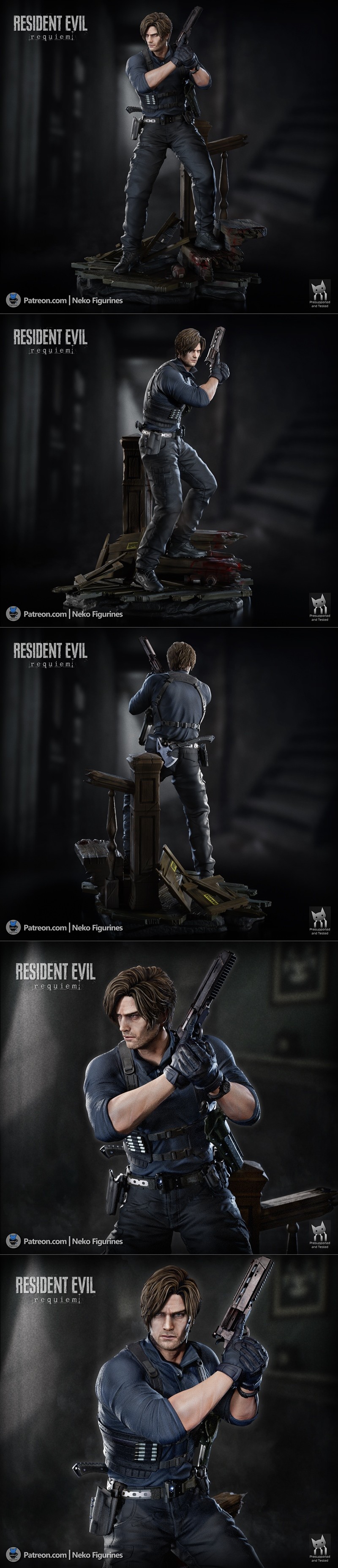 3D打印模型：生化危机：余响 伦纳德·肯尼迪角色造型|Neko Figurines – Leon Kennedy (Resident Evil Requiem) – 3D Print Model STL