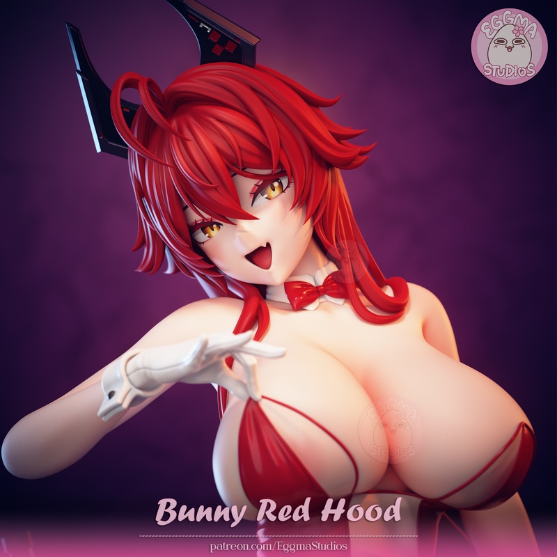 Eggma Studios旗下3D打印模型：NIKKE·兔耳红帽角色造型|Eggma Studios – NIKKE – Bunny Red Hood – 3D Print Model