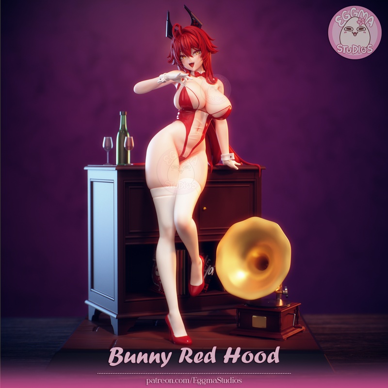 Eggma Studios旗下3D打印模型：NIKKE·兔耳红帽角色造型|Eggma Studios – NIKKE – Bunny Red Hood – 3D Print Model