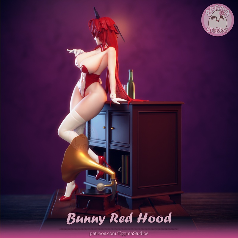 Eggma Studios旗下3D打印模型：NIKKE·兔耳红帽角色造型|Eggma Studios – NIKKE – Bunny Red Hood – 3D Print Model