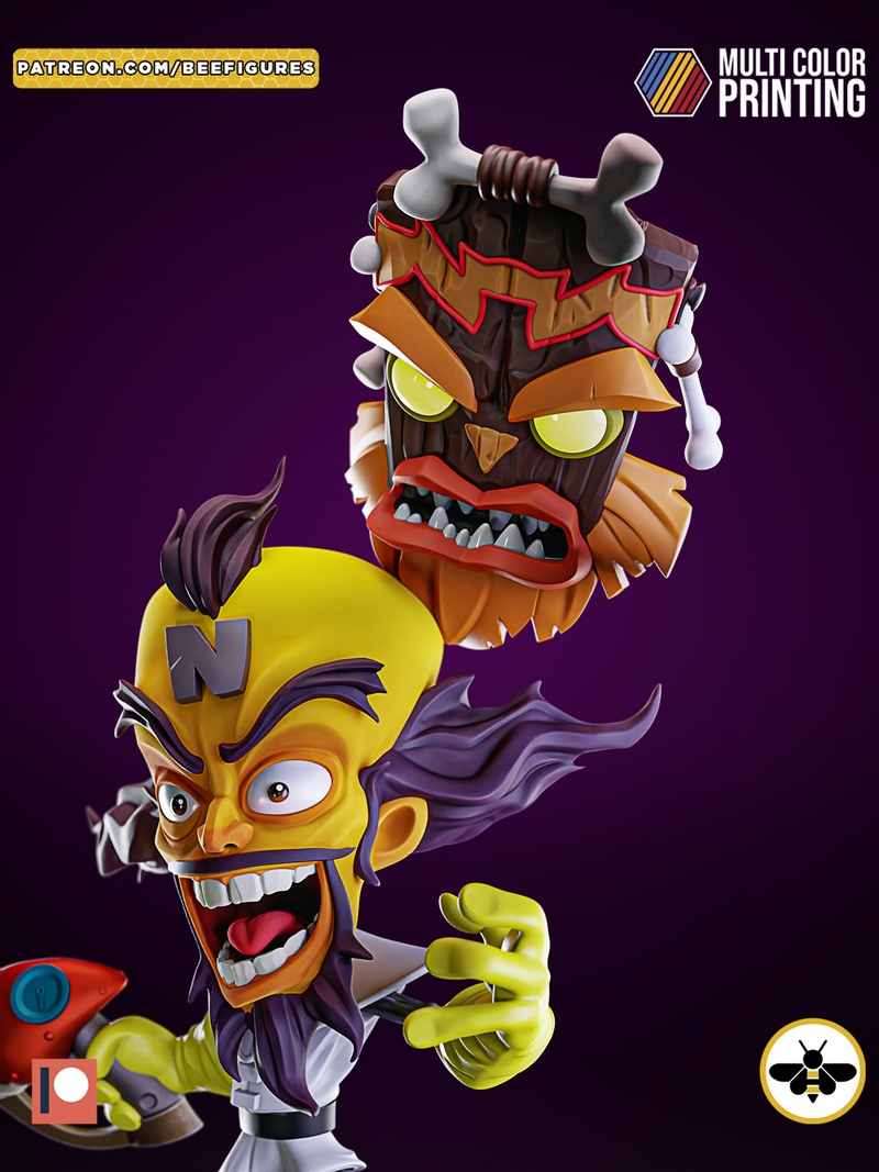 蜂巢图腾 - 冒险博士Neo Cortex - 3D打印模型|Bee Figures – Dr. Neo Cortex – 3D Print Model
