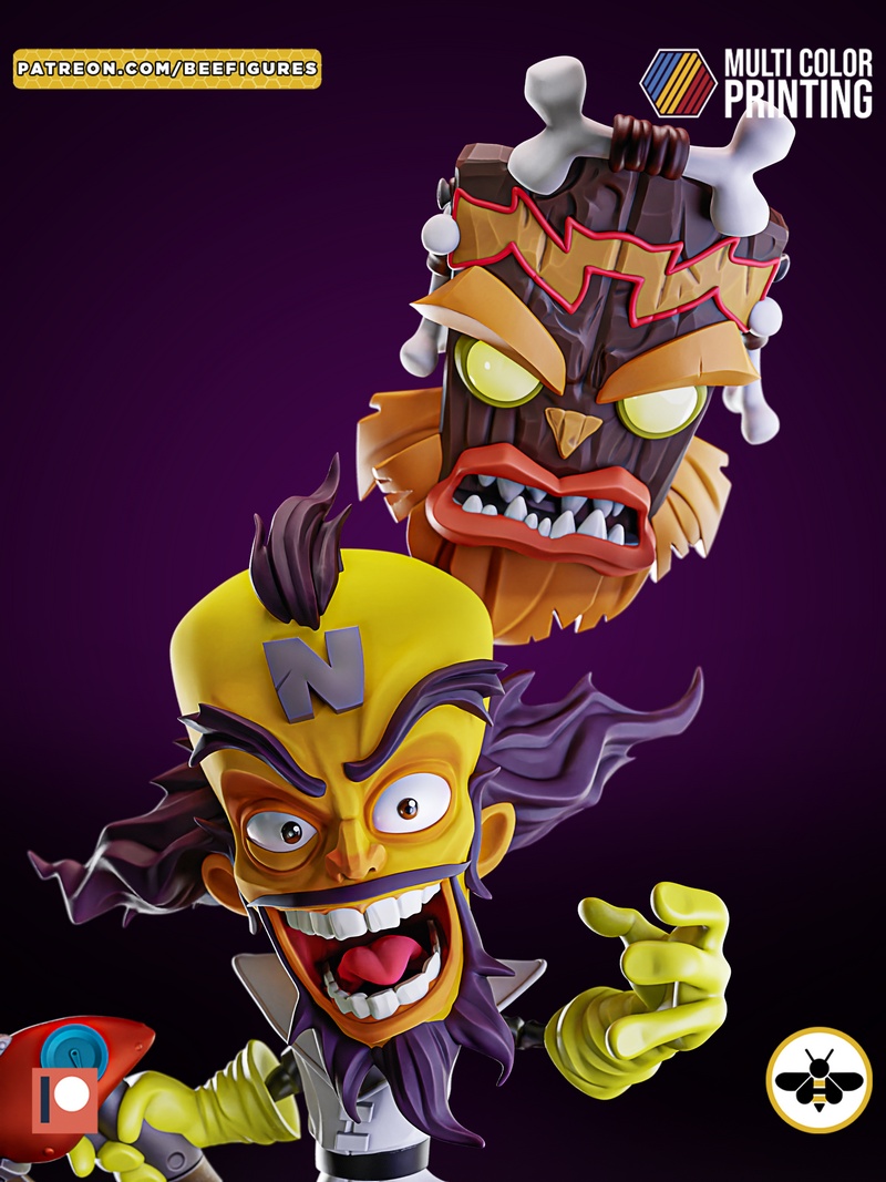 蜂巢图腾 - 冒险博士Neo Cortex - 3D打印模型|Bee Figures – Dr. Neo Cortex – 3D Print Model