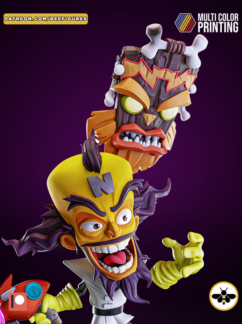 蜂巢图腾 - 冒险博士Neo Cortex - 3D打印模型|Bee Figures – Dr. Neo Cortex – 3D Print Model