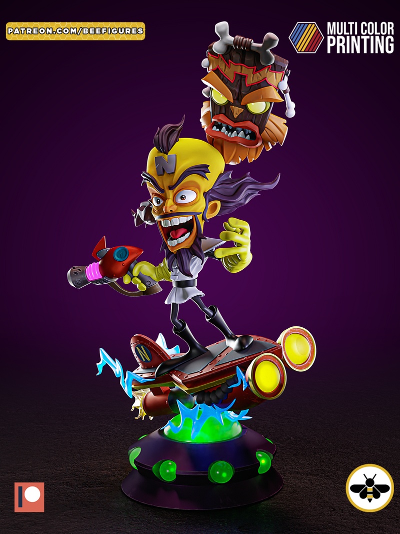 蜂巢图腾 - 冒险博士Neo Cortex - 3D打印模型|Bee Figures – Dr. Neo Cortex – 3D Print Model