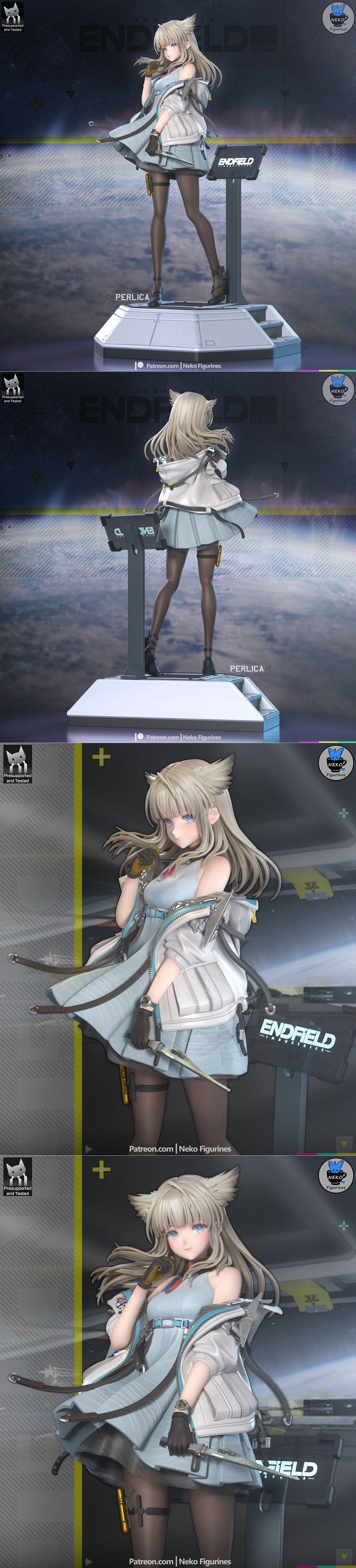 Perlica（阿瑞恩特）3D打印模型|Neko Figurines – Perlica (Arknights Enfield) – 3D Print Model STL