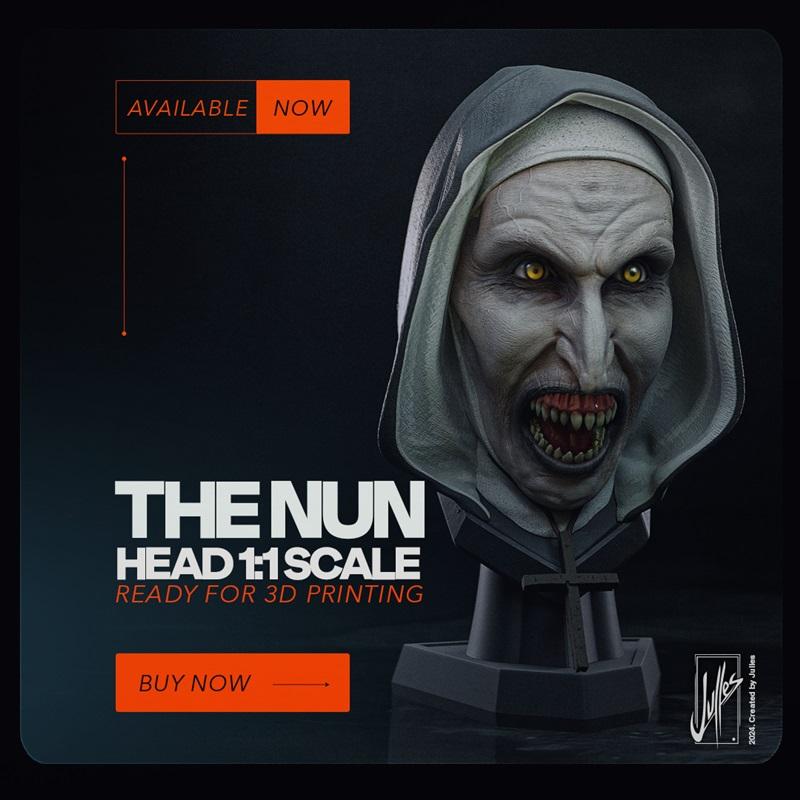 Julles模型 - 修女头饰 - 3D打印模型|Julles Modelado – The Nun Head – 3D Print Model STL