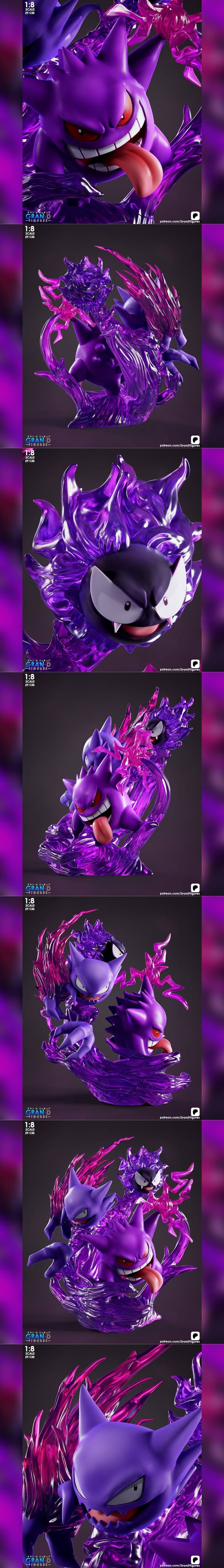 宝可梦Gengar进化模型3D打印文件|Gran D. Figures – Gengar Evolution – Pokemon – 3D Print Model STL