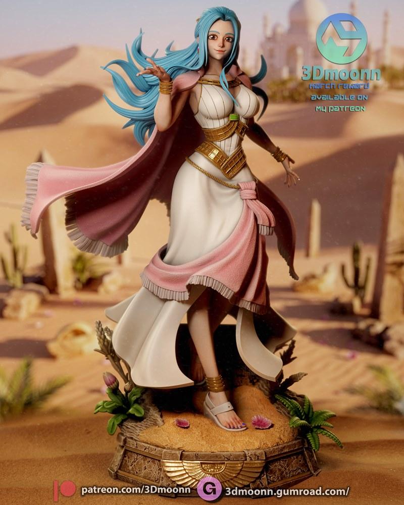 3D打印模型：海贼王 Vivi 角色雕塑|3Dmoonn – One Piece – Nefertari Vivi – 3D Print Model STL
