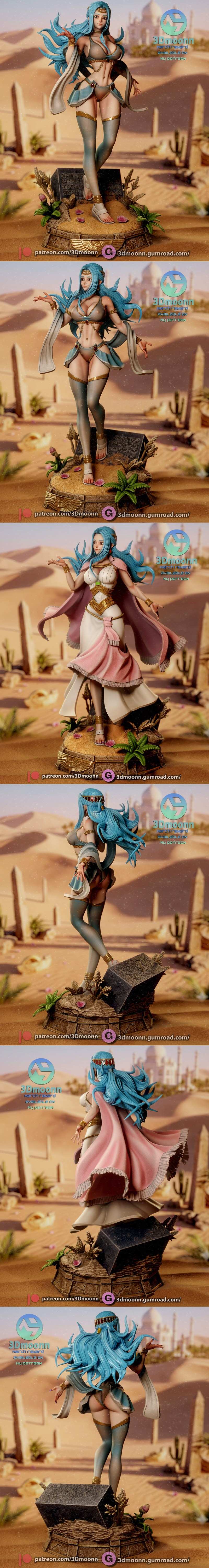 3D打印模型：海贼王 Vivi 角色雕塑|3Dmoonn – One Piece – Nefertari Vivi – 3D Print Model STL