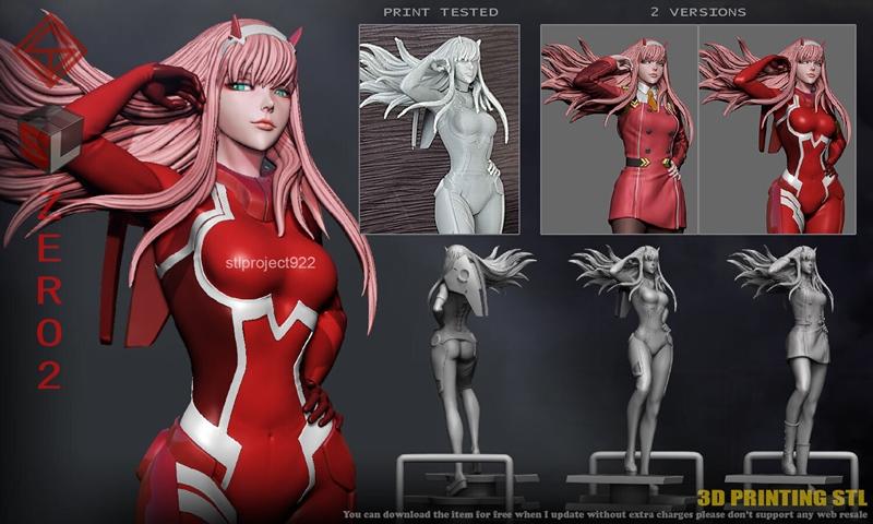 STL项目 - 零二 - 3D打印模型|STL Project – Zero two – 3D Print Model STL