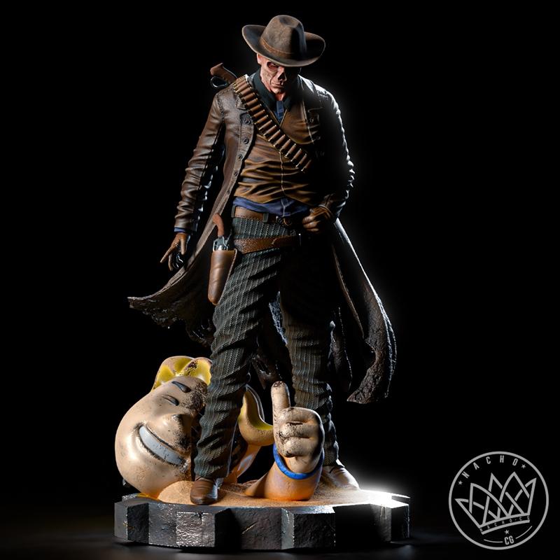 辐射中的幽灵角色3D打印模型|Nacho CG – Fan Art – The Ghoul from Fallout – Full Members Statue – 3D Print Model STL