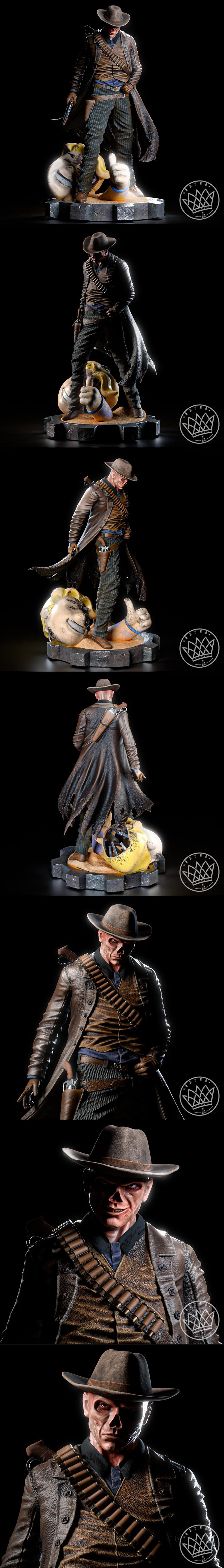 辐射中的幽灵角色3D打印模型|Nacho CG – Fan Art – The Ghoul from Fallout – Full Members Statue – 3D Print Model STL