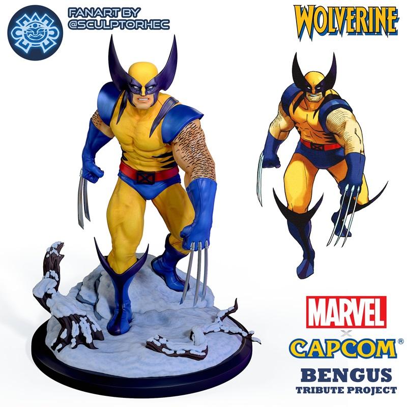 漫威对战卡普空 - 贝努斯风式洛根 - 3D打印模型|Marvel vs Capcom – Bengus Style Wolverine – 3D Print Model STL