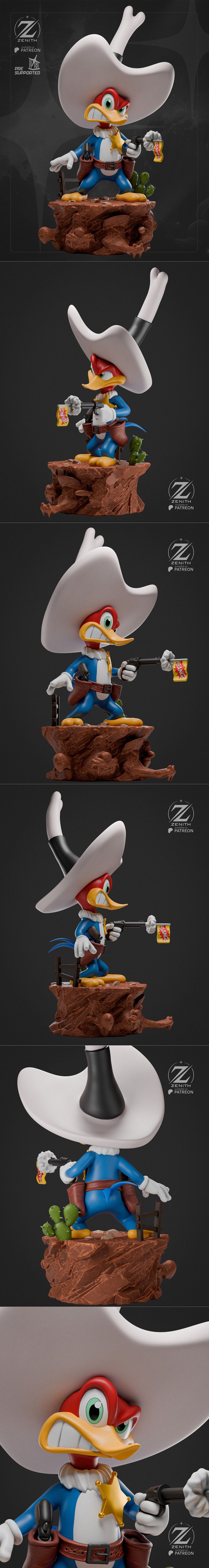 Zenith Studios 木头啄木鸟 3D打印模型|Zenith Studios – Woody Woodpecker – 3D Print Model STL