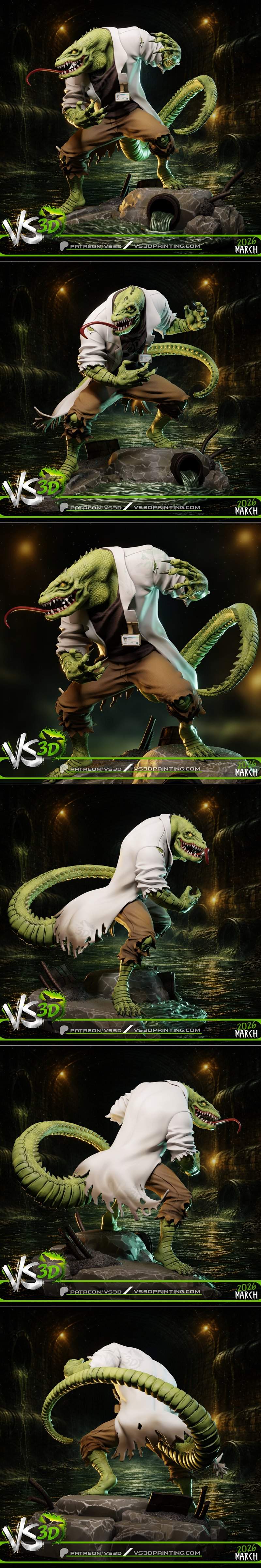 VS3D - 爬行动物 - 3D打印模型|VS3D – Lizard – 3D Print Model STL