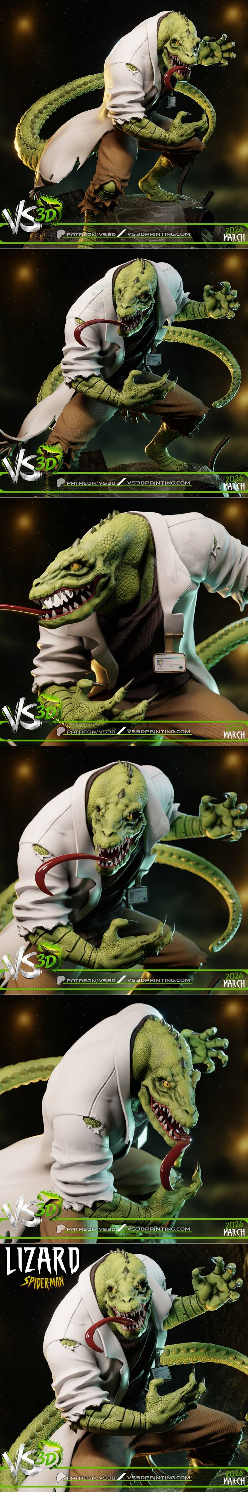 VS3D - 爬行动物 - 3D打印模型|VS3D – Lizard – 3D Print Model STL