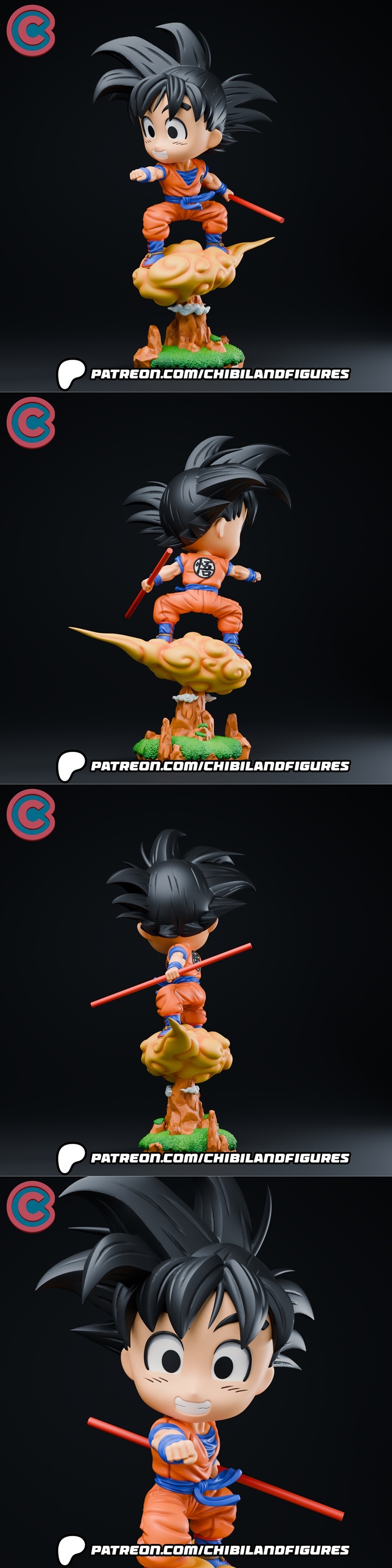 龙珠Z小 Goku 3D打印模型|Chibi Land Figures – Goku – Dragon Ball Z – Chibi – 3D Print Model STL