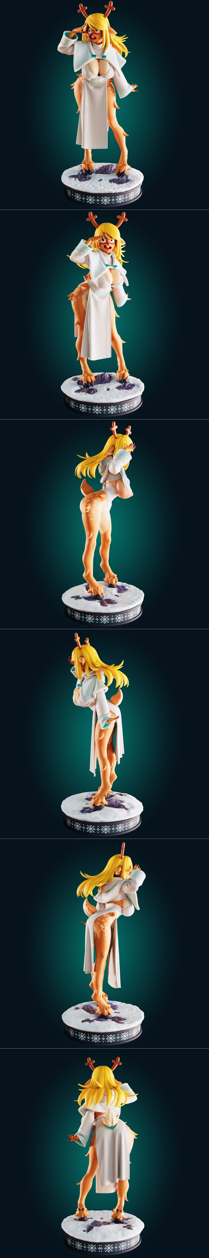 Noelle Holiday可爱鹿女角色3D打印模型|Officer Rhu – Noelle Holiday Cute Deer Girl – 3D Print Model STL