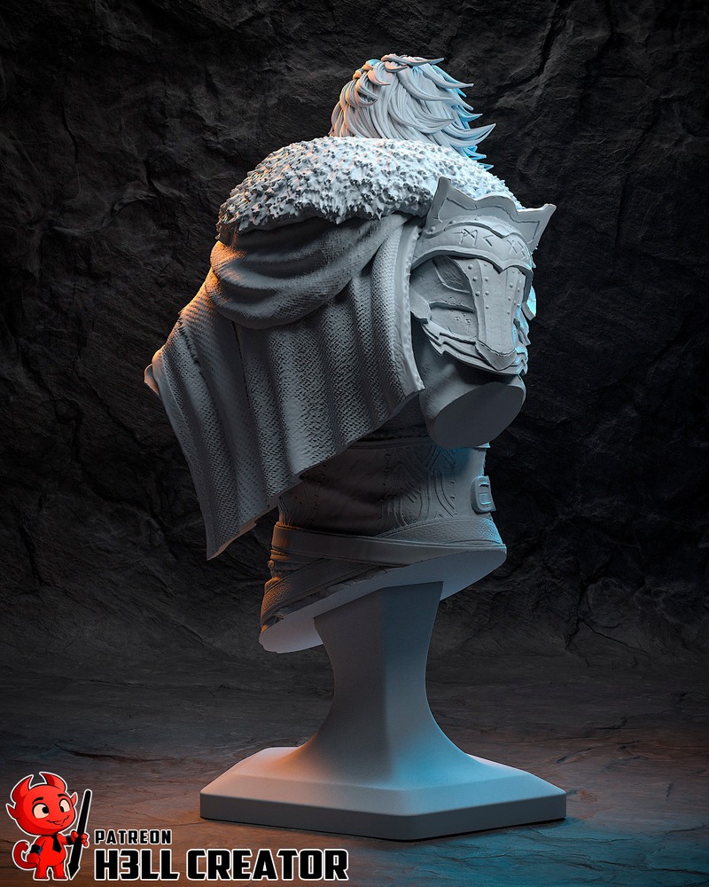 H3LL创作组 - 红色荒漠 - 克利夫·爆破 3D打印模型|H3LL Creator – Crimson Desert – Kliff Bust – 3D Print Model