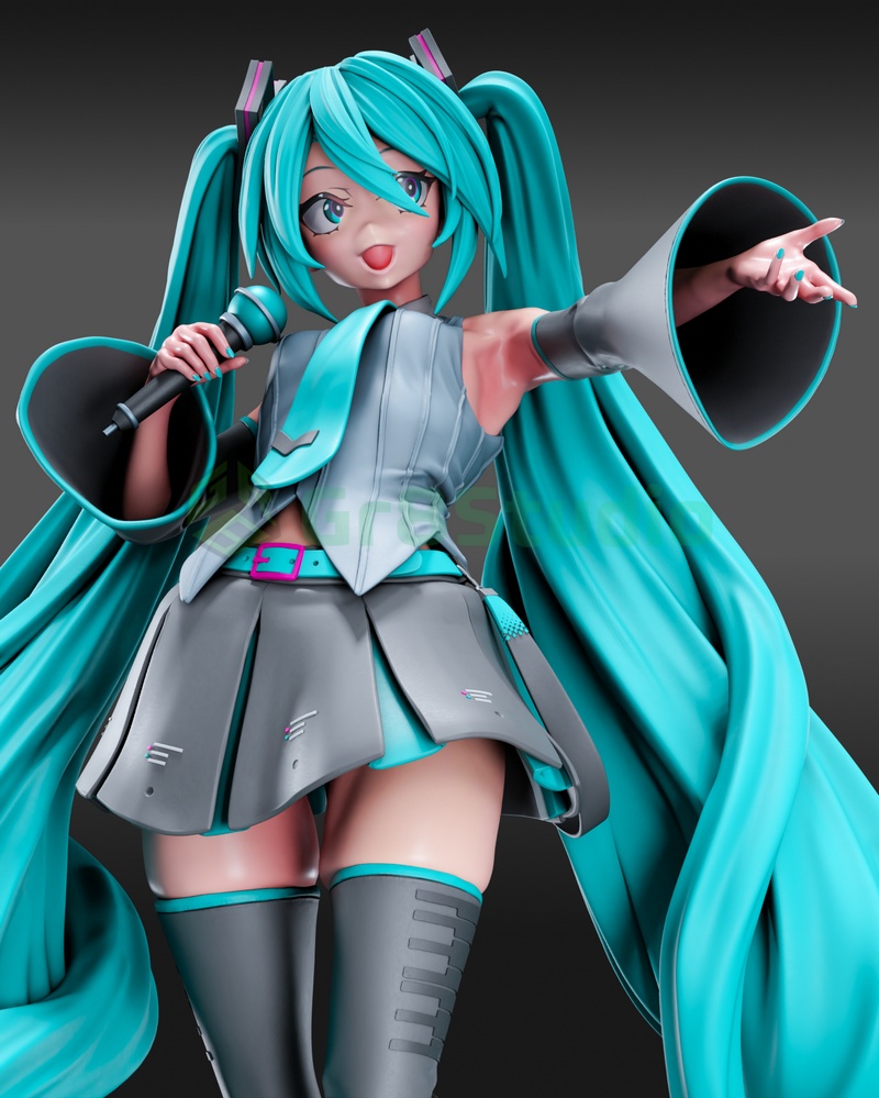 Gr8Tech - 乐高米米 V6 3D打印模型|Gr8Tech – Vocaloid – Hatsune Miku V6 – 3D Print Model