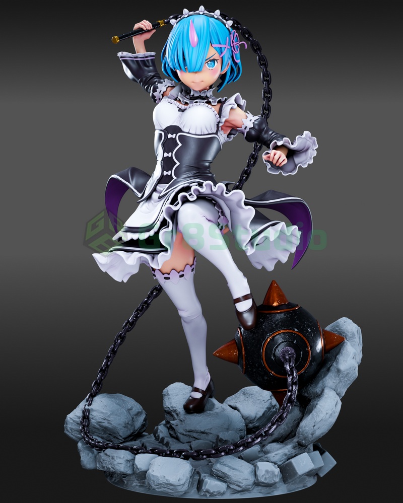 Gr8Tech – 《Re:Zero》角色3D打印模型|Gr8Tech – Re Zero – Rem – 3D Print Model