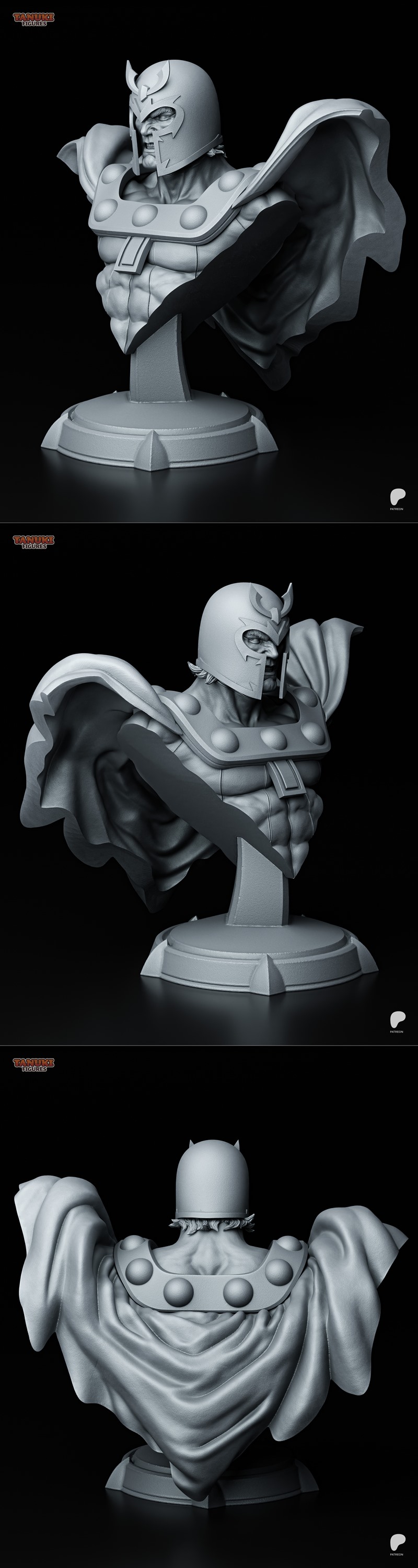 磁力暴徒3D打印模型|Tanuki Figures – Magneto Bust – 3D Print Model STL