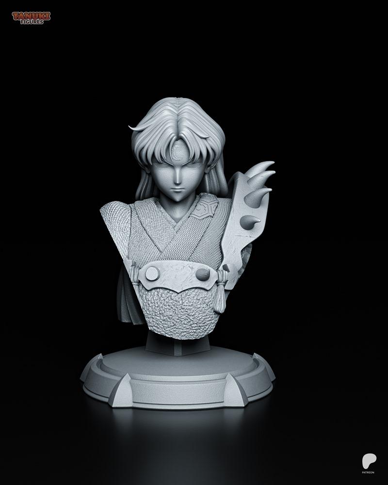 Sesshomaru 3D打印模型|Tanuki Figures – Sesshomaru Bust – 3D Print Model STL