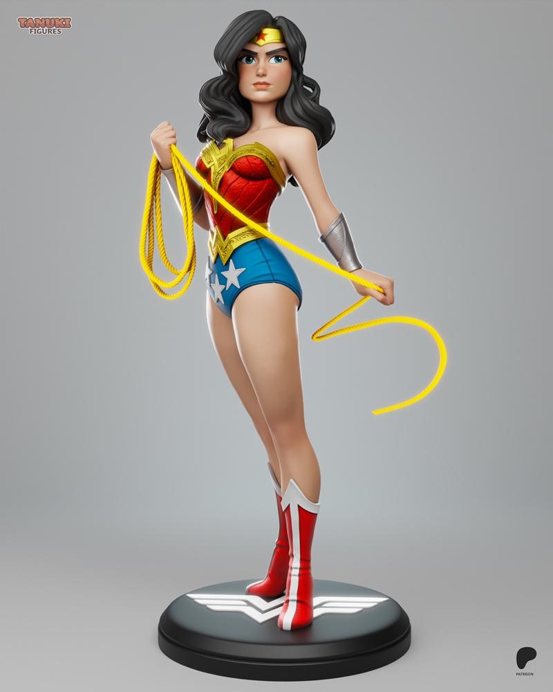 赛博朋克风格女武神3D打印模型|Tanuki Figures – Wonder Woman – 3D Print Model STL