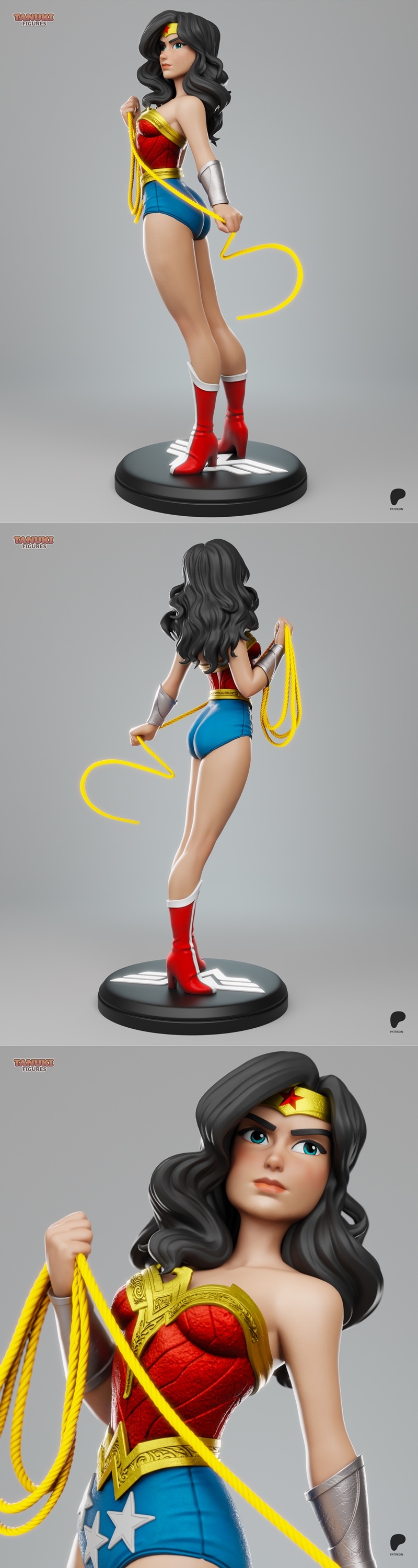 赛博朋克风格女武神3D打印模型|Tanuki Figures – Wonder Woman – 3D Print Model STL