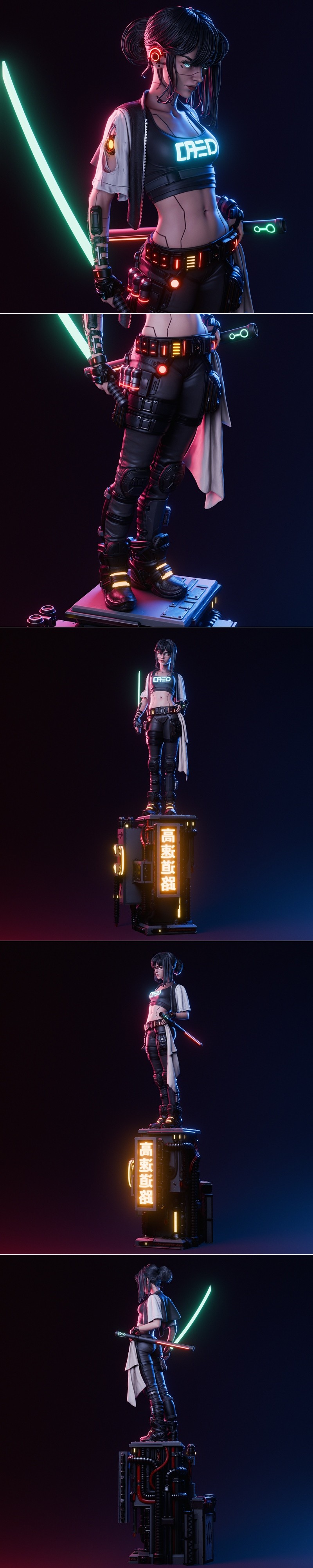 CA 3D Studios - 太空忍者 - 3D打印模型|CA 3D Studios – Cyber Samurai – 3D Print Model STL