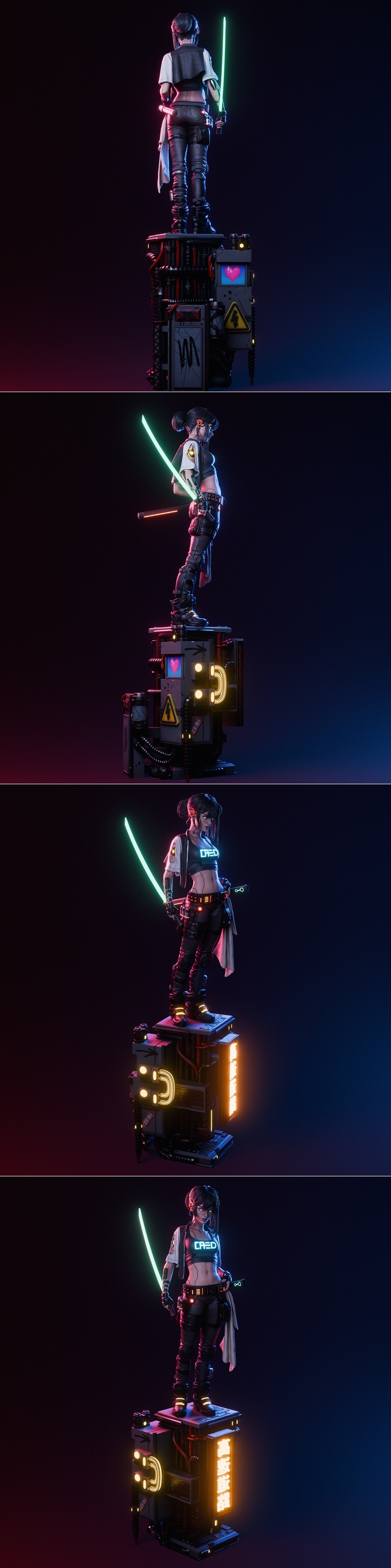 CA 3D Studios - 太空忍者 - 3D打印模型|CA 3D Studios – Cyber Samurai – 3D Print Model STL