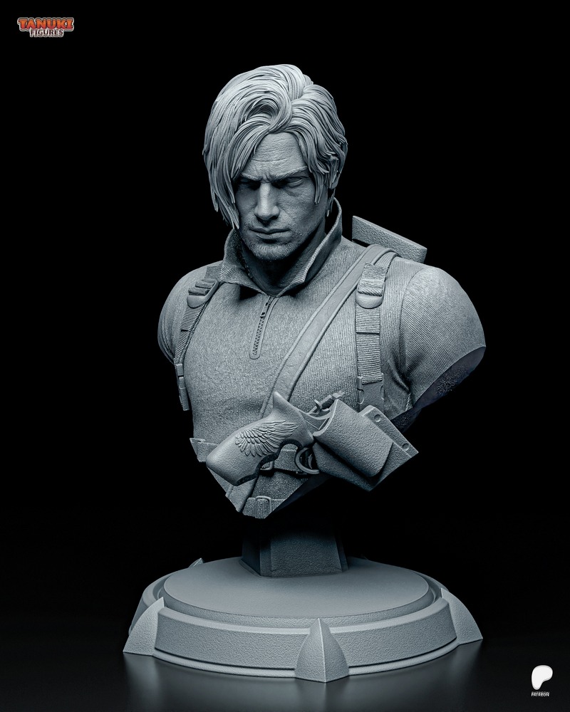 Leon Kennedy雕像 3D打印模型|Tanuki Figures – Leon Kennedy Bust – 3D Print Model