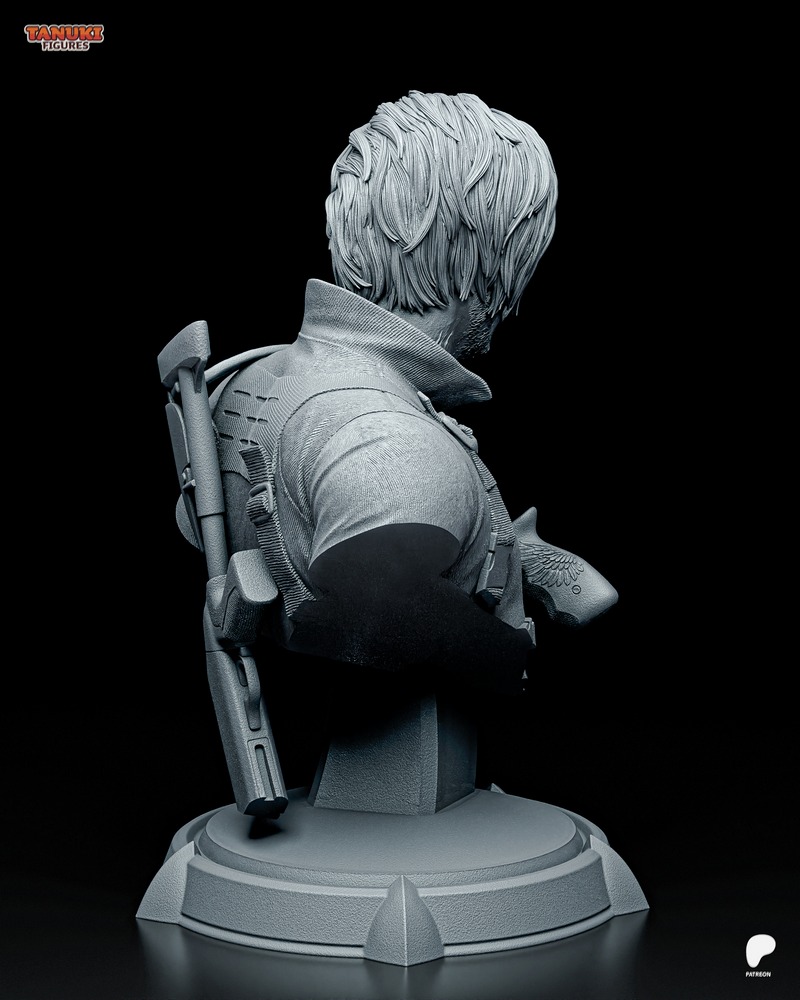 Leon Kennedy雕像 3D打印模型|Tanuki Figures – Leon Kennedy Bust – 3D Print Model