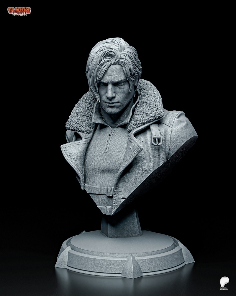 Leon Kennedy雕像 3D打印模型|Tanuki Figures – Leon Kennedy Bust – 3D Print Model