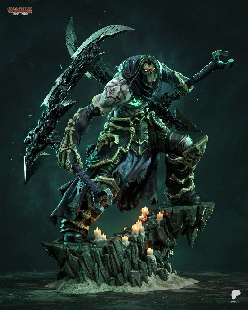 暗黑之刃3D打印模型：tanuki角色造型|Tanuki Figures – Death – Darksiders 2 – 3D Print Model