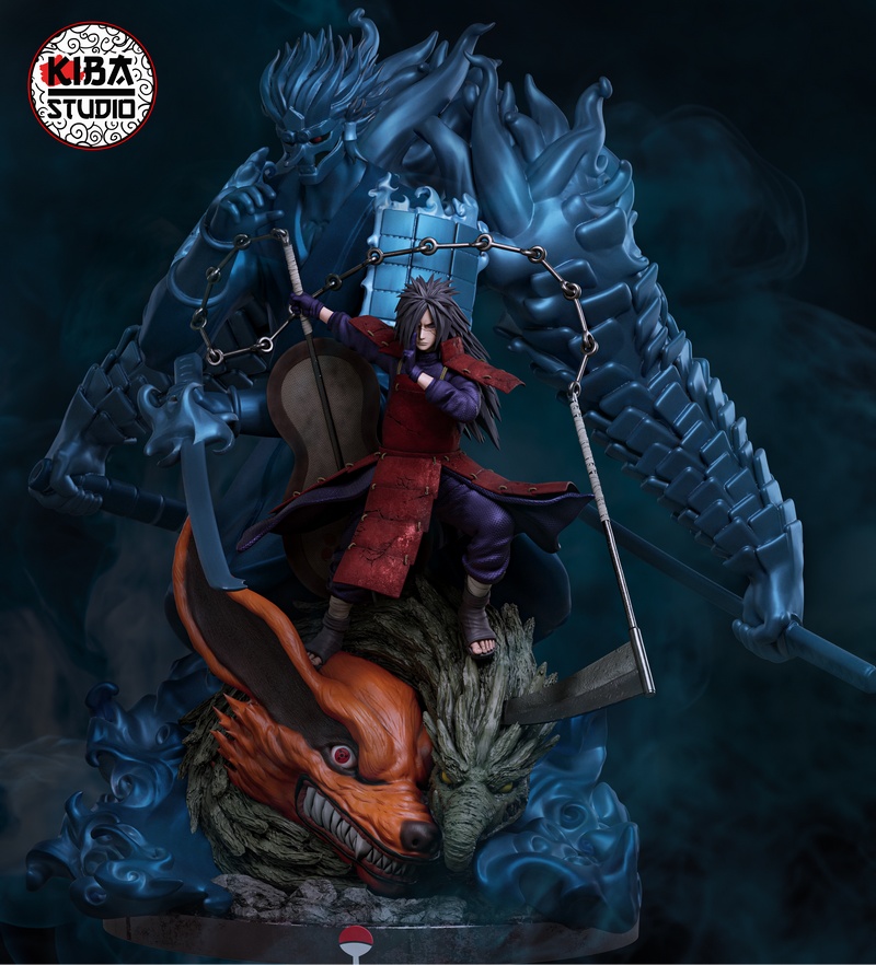 Kiba Studio - 《火影忍者》鸣人与九尾、日本神话神兽苏摩及木龙 3D打印模型|Kiba Studio – Madara with Kurama, Susano and Wooden Dragon – 3D Print Model