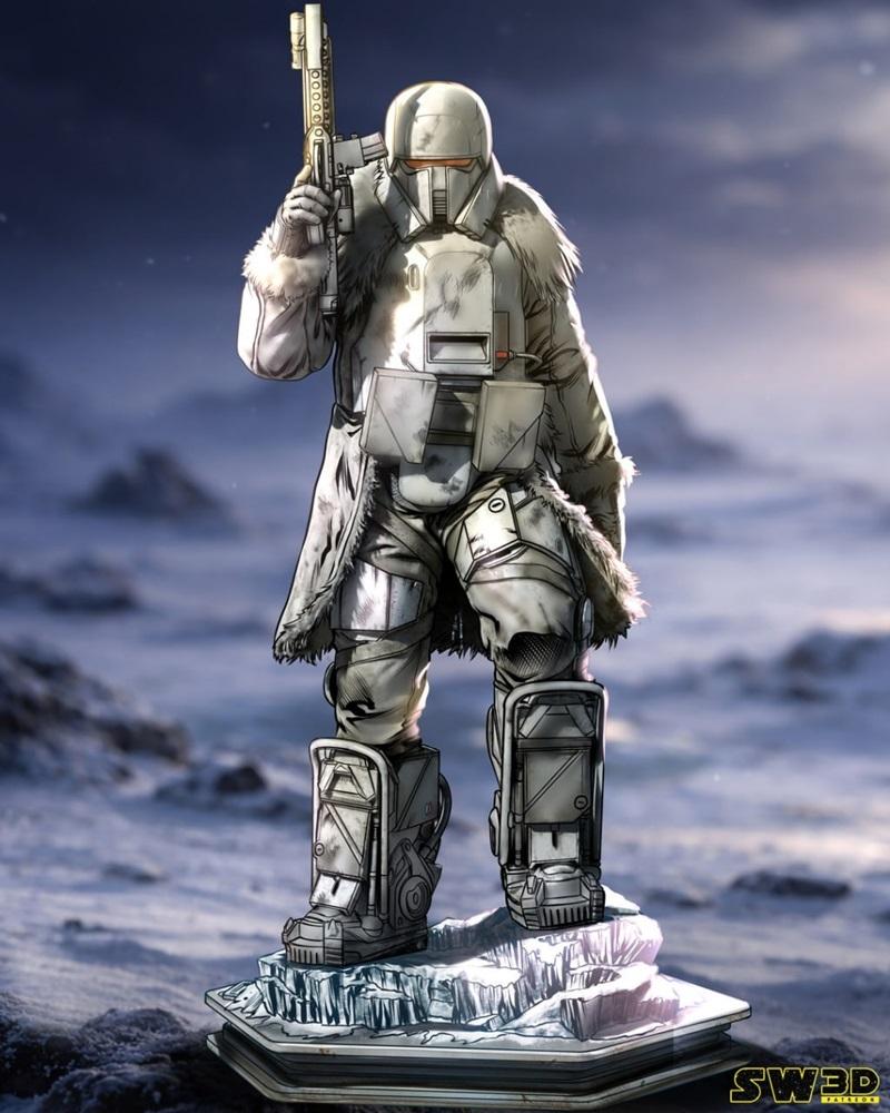 SW3D - 猎手兵雕塑 - 3D打印模型|SW3D – Ranger Trooper Sculpture – 3D Print Model STL