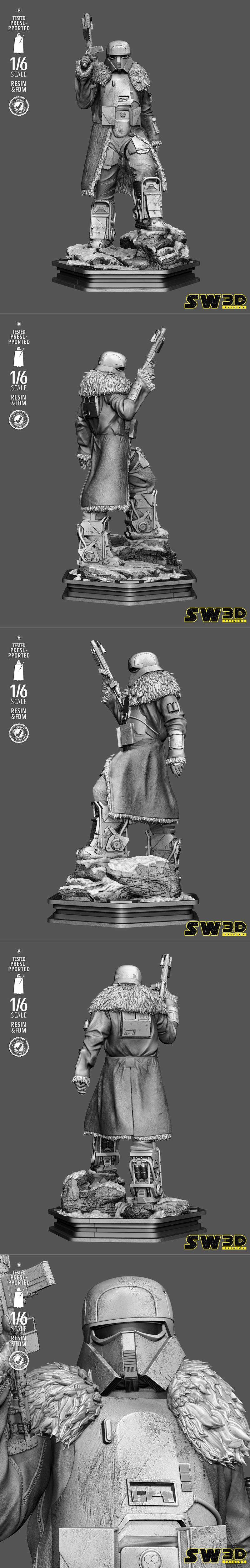 SW3D - 猎手兵雕塑 - 3D打印模型|SW3D – Ranger Trooper Sculpture – 3D Print Model STL