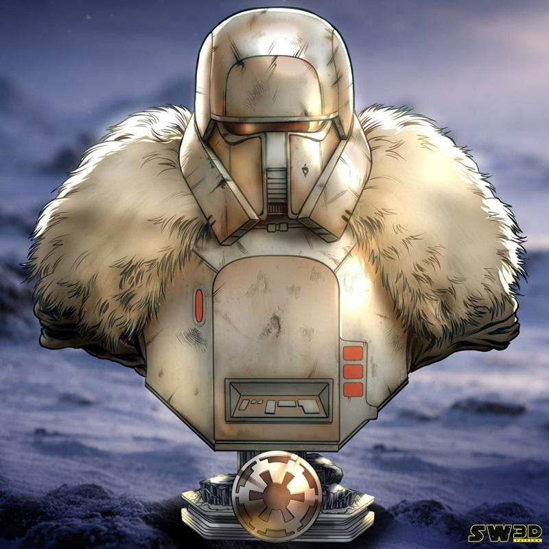 帝国系列士兵头像雕塑 3D打印模型|SW3D – Imperial Range Trooper Portrait Bust – 3D Print Model STL