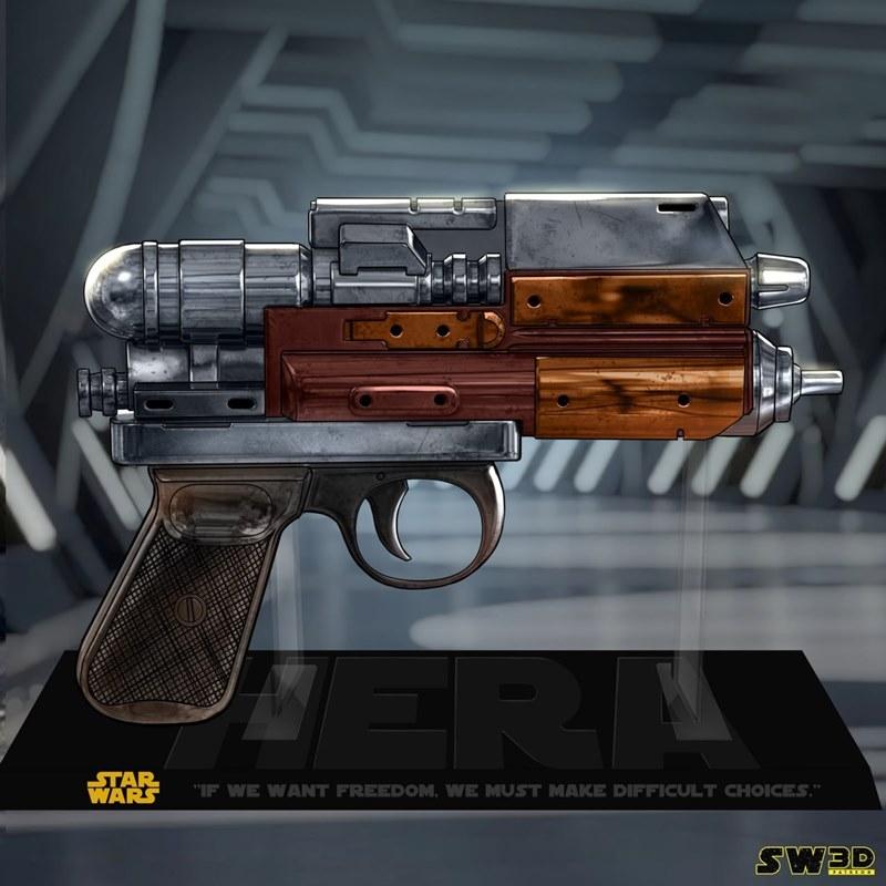 SW3D - 哈拉·辛杜拉 蓝星手枪 3D打印模型|SW3D – Hera Syndulla Blaster Bust – 3D Print Model STL