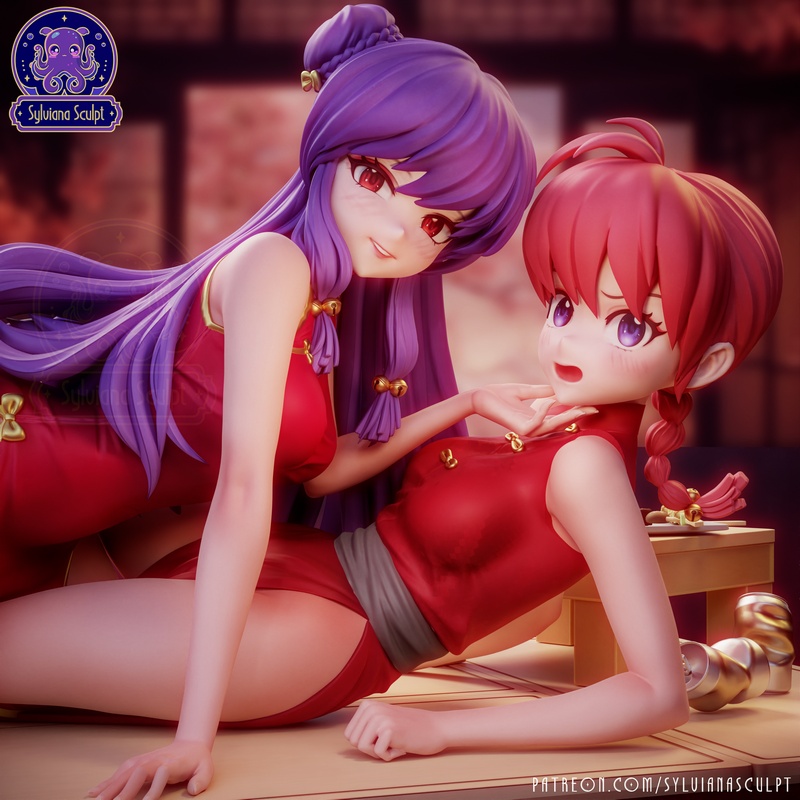 桑妮亚雕塑·乱马x小林·3D打印模型|Sylviana Sculpt – Ranma x Shampoo – 3D Print Model
